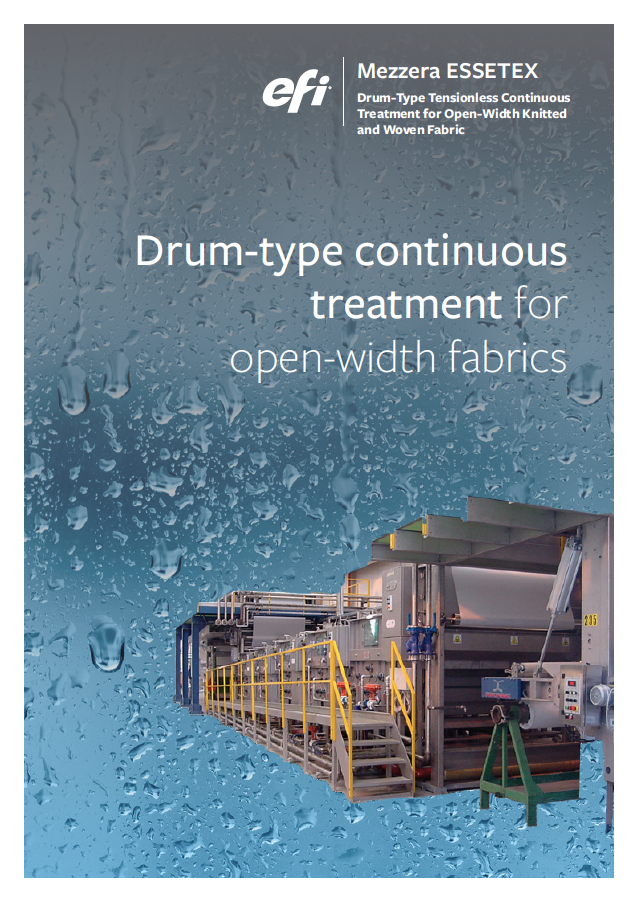 EFI Mezzera ESSETEX Drum-type continuous treatment for open-width fabrics supporting visual