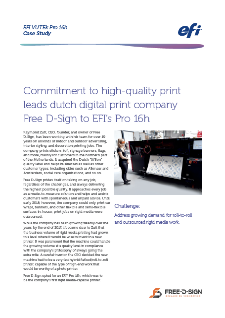 EFI Pro 16h Free D-Sign supporting visual