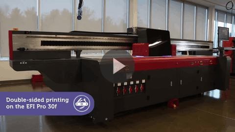 This is a printer image of the EFI Pro 30f which shows the double-sided printing application