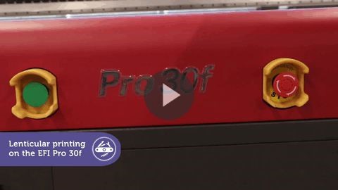 This is a printer image of the EFI Pro 30f which shows the lenticular printing application on the Pro 30f
