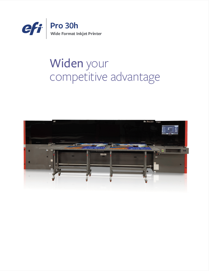 EFI Pro 30h hybrid LED inkjet printer supporting visual
