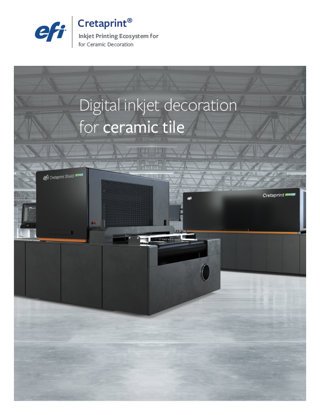 EFI Cretaprint Inkjet Printing Ecosystem for Ceramic Decoration supporting visual