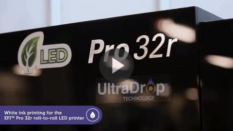 EFI Pro 32r+ Printer showcasing white ink printing application