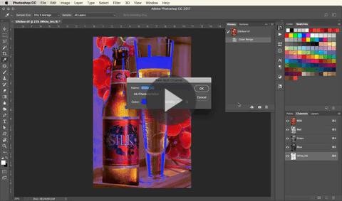 Beer bottle and beer glass showcasing maximum color saturation backlit application using EFI printers