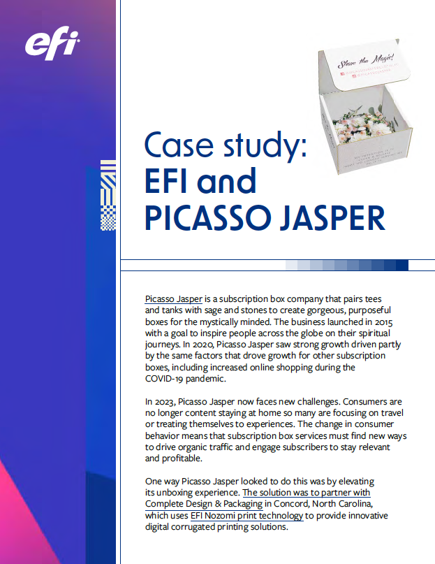 Picasso Jasper Boxes up Business with EFI Digital Print Technology supporting visual