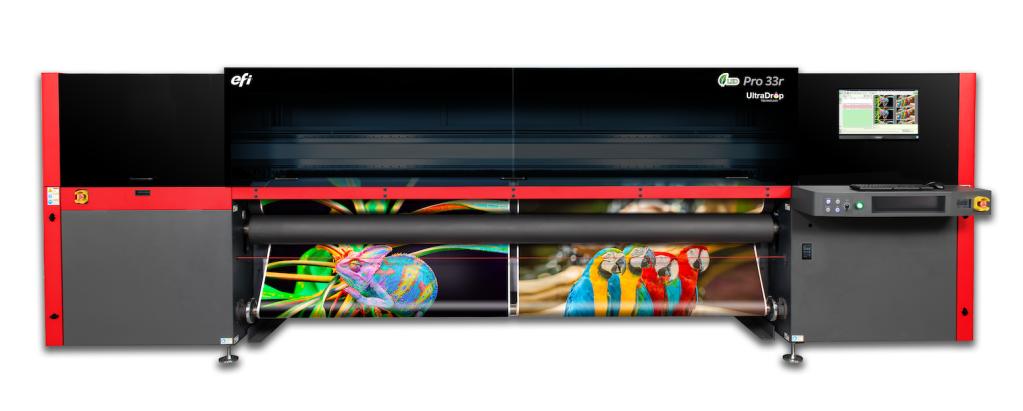 EFI Pro 33r roll-to-roll LED printer.