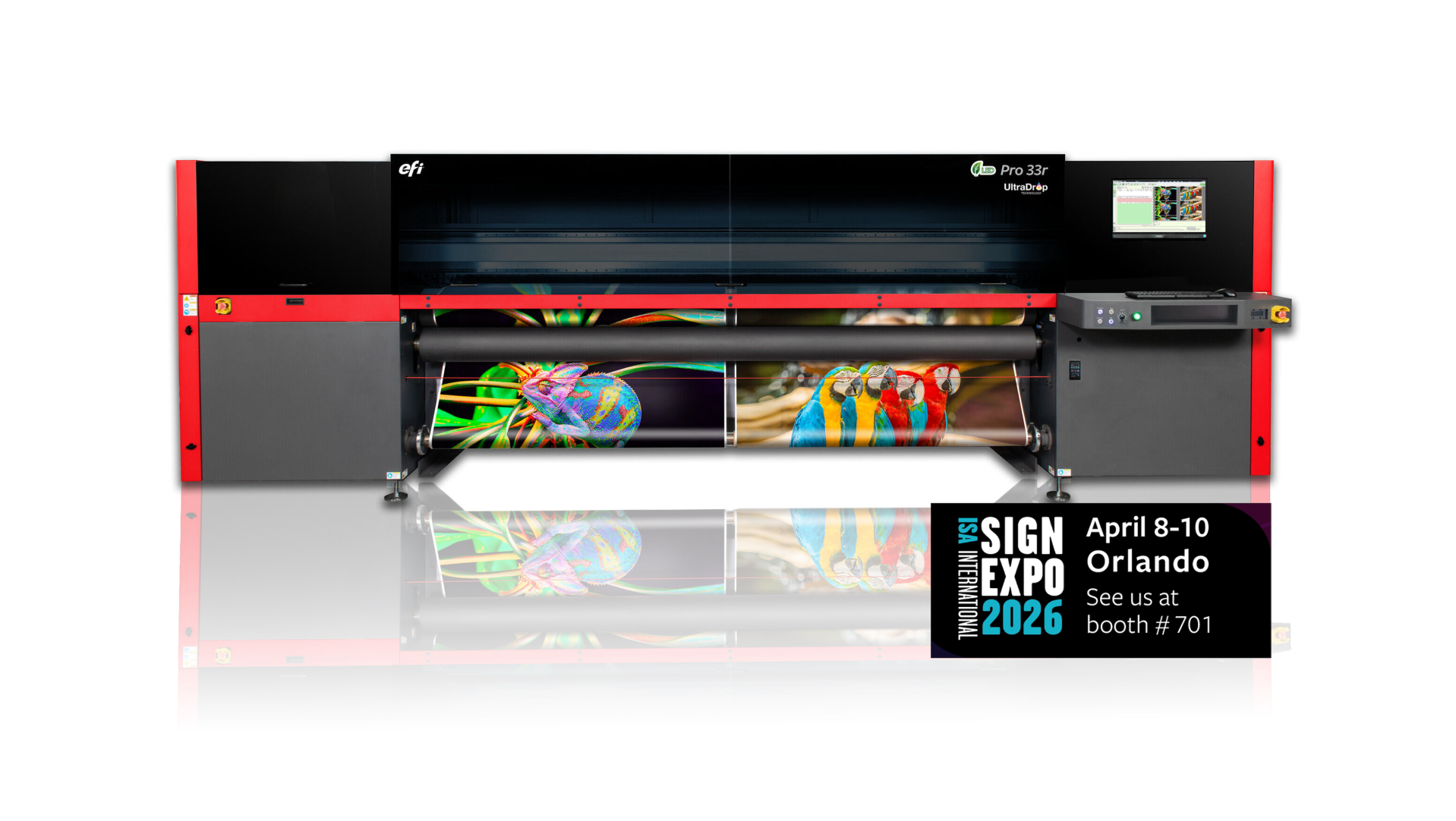 EFI Pro 33r roll-to-roll LED printer.